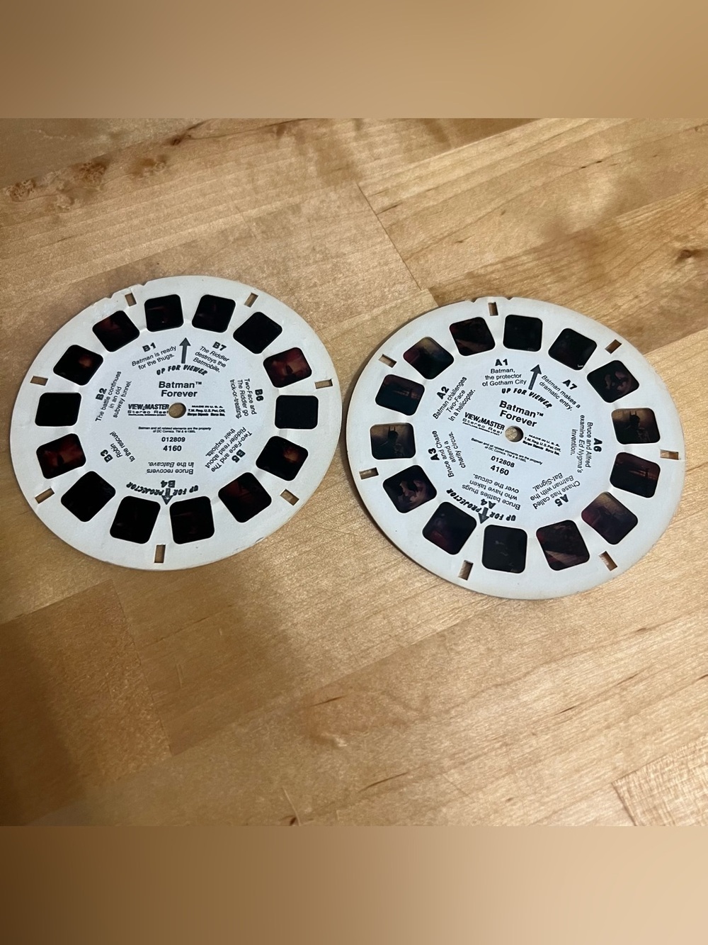 Two Vintage View-Master Batman Forever Reels Classic 1995 Series (A&B)